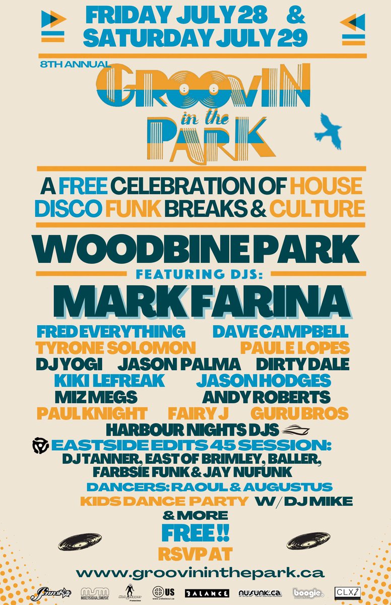 Jay NuFunk (@nufunk) on Twitter photo #GroovinInthePark this weekend in #Toronto ft. @DJMarkFarina @FredEverything #KikiLeFreak <a href="/JasonHodgesTO/">HODGES™️</a> <a href="/MizMegs/">MizMegs</a> <a href="/PaulELopes/">Paul E. Lopes</a> @JasonPalma @TyroneSolomon @djDirtyDale <a href="/GURU_bros/">GuruBros</a> <a href="/DjDaveCampbell/">Dj Dave Campbell</a> @TyroneSolomon @JChameleonDJ <a href="/DJTanner1998/">Bryn Garwood</a> <a href="/Farbsie/">Farbsie MakeItFunky</a>
FREE RSVP groovininthepark.ca #GroovinInthePark this weekend in #Toronto ft. @DJMarkFarina @FredEverything #KikiLeFreak <a href="/JasonHodgesTO/">HODGES™️</a> <a href="/MizMegs/">MizMegs</a> <a href="/PaulELopes/">Paul E. Lopes</a> @JasonPalma @TyroneSolomon @djDirtyDale <a href="/GURU_bros/">GuruBros</a> <a href="/DjDaveCampbell/">Dj Dave Campbell</a> @TyroneSolomon @JChameleonDJ <a href="/DJTanner1998/">Bryn Garwood</a> <a href="/Farbsie/">Farbsie MakeItFunky</a>
FREE RSVP groovininthepark.ca