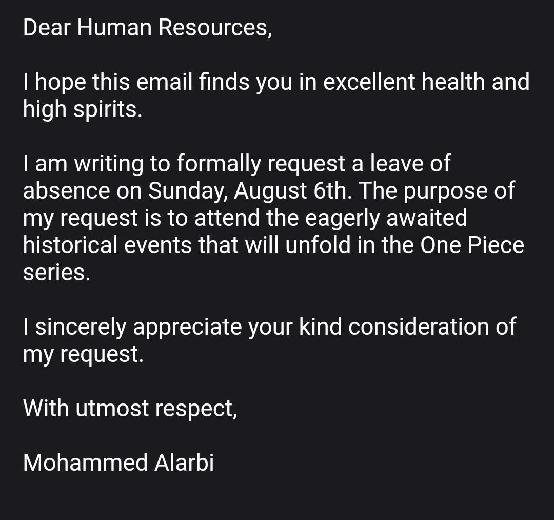 Sent!
Anything for #Onepiece!