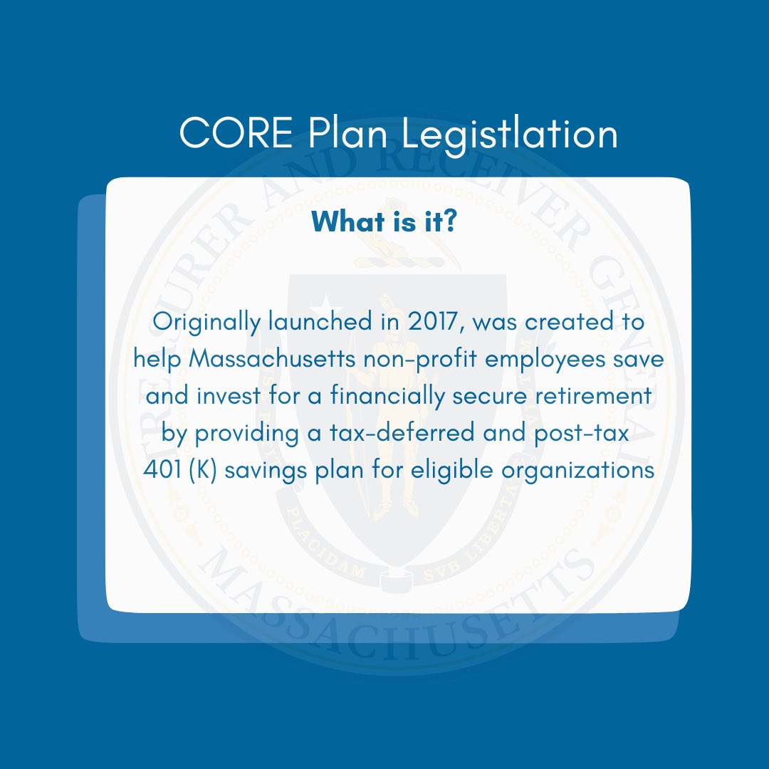 MassTreasury's tweet photo. In collaboration with @SenJoanLovely and Representative @am_ferrante, Treasurer Goldberg filed legislation to expand access to retirement savings through @MassTreasury’s #COREPlan. By expanding the availability, we will help more non-profit employees reach a more secure future! https://t.co/jzsITjtBlb
