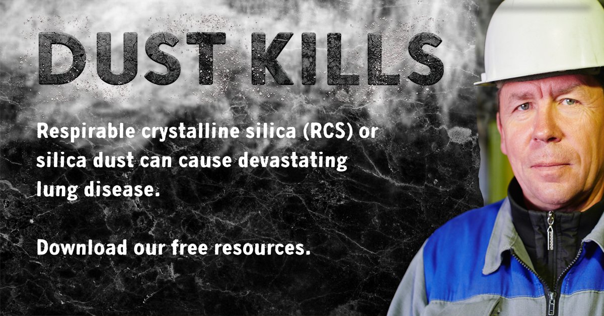 H_S_E's tweet photo. Respirable crystalline silica (RCS) can cause serious lung diseases if the risks are not controlled. Act now to protect your health. Download our advice for workers: https://t.co/LYoeoKTWTu #DustKills #Silica https://t.co/YiG7gNPQ46