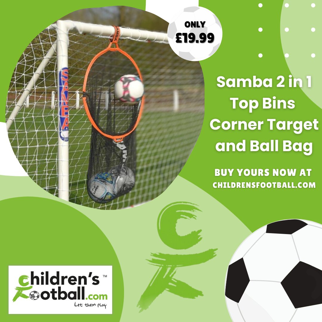 🔥 Unleash your shooting accuracy and elevate your football training with the 𝗦𝗮𝗺𝗯𝗮 𝟮 𝗶𝗻 𝟭 𝗧𝗼𝗽 𝗕𝗶𝗻𝘀 𝗖𝗼𝗿𝗻𝗲𝗿 𝗧𝗮𝗿𝗴𝗲𝘁 𝗮𝗻𝗱 𝗕𝗮𝗹𝗹 𝗕𝗮𝗴! 🎯

The spacious bag can carry up to 10 footballs too.⚽️

childrensfootball.com/products/samba…

#FootballTraining #TopBins