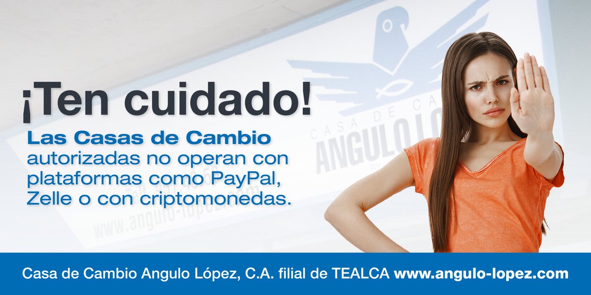 Angulo_Lopez's tweet image. Por ahora, ninguna casa de cambio legalmente establecida en Venezuela, se encuentra autorizada por la SUDEBAN para operar con plataformas como PayPal, Zelle o con criptomonedas.

Si encuentras alguna que lo haga, podrías ser víctima de estafa o vinculación con ilícitos cambiarios