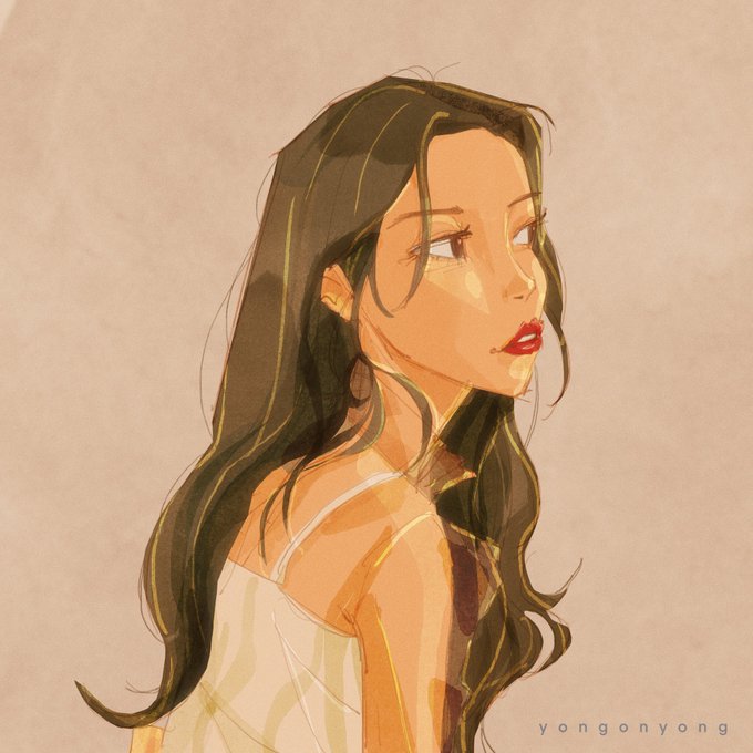 「brown hair camisole」 illustration images(Latest)