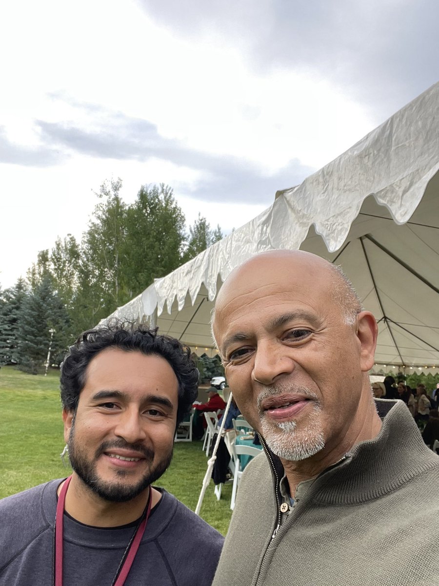 abe_verghese's tweet photo. Such a treat to be with Javier Zamora @jzsalvipoet at the Sun Valley Writer’s Conference. He is the author of SOLITO, an account of his harrowing journey across the Sonoran desert as a 9yr old. Beautiful book and a lovely man. https://t.co/NIcZCMmwMV