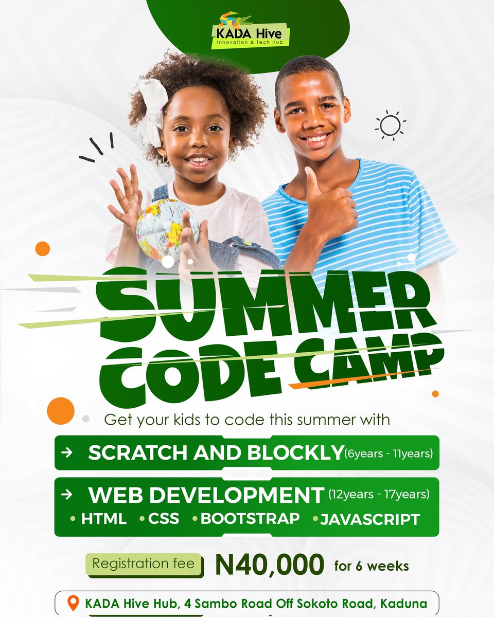 kadahive's tweet image. There are a limited number of spots available.
Now is the time to make reservations.
#SummerCodeCamp 
#bootcamp 
#secondaryschool 
#tech 
#KadaHiveInnovationHub