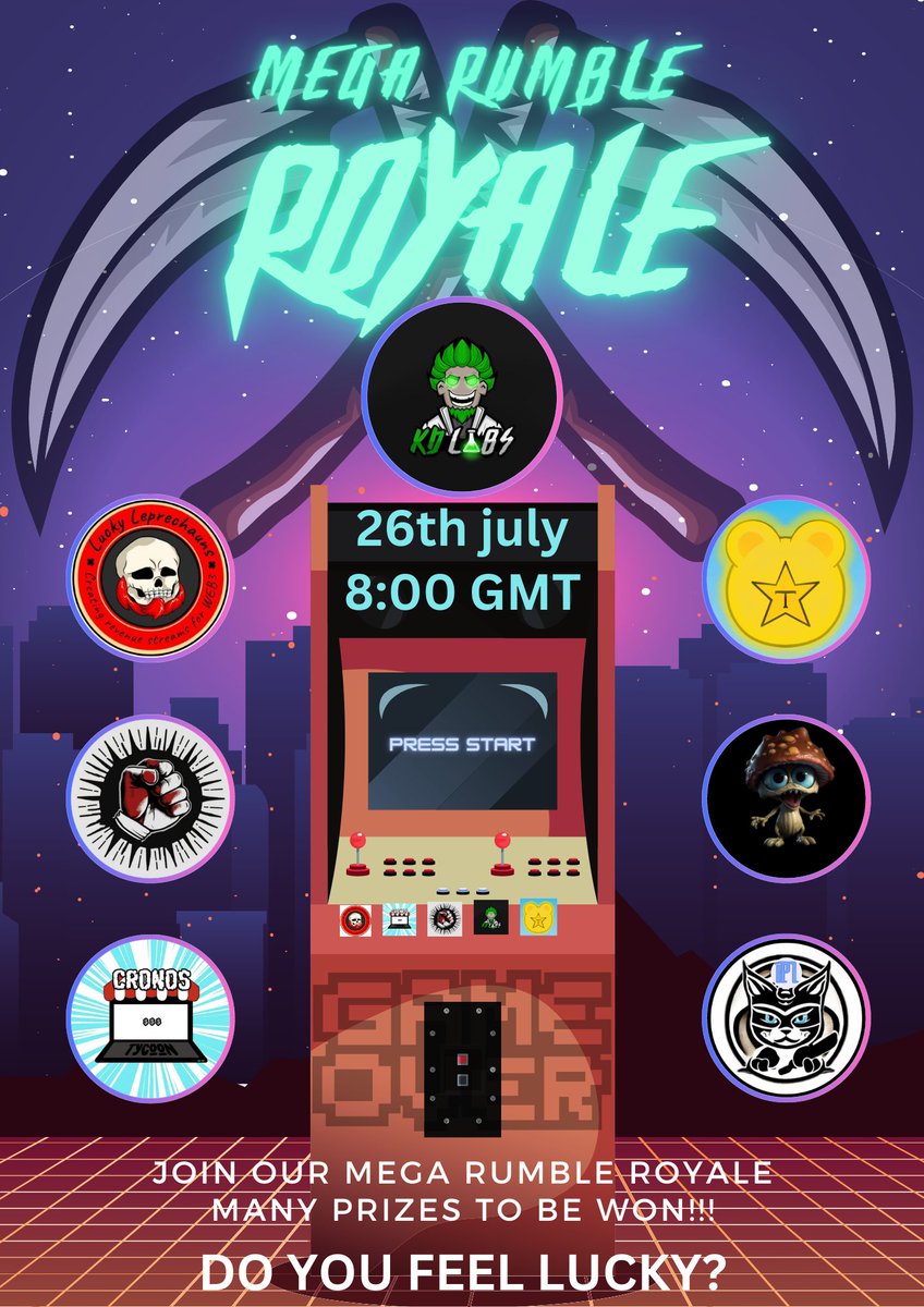 🚨Tomorrow is the Day we Hit the mega Rumble.🚨

Who is ready to battle it out with over 20 prizes to be won its going to be a fun night, that's for sure.

<a href="/cryptosavage44/">Savage 💨</a> @roaldraas <a href="/Konstantwin/">Konstantwin</a> <a href="/solana/">Solana</a> #NFT #NFTshill #NFTsCommunity