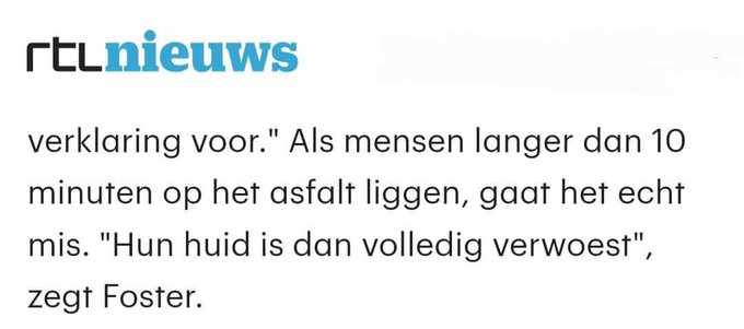 Niet op het hete asfalt liggen mensen. Is heel gevaarlijk. https://t.co/DX5Hys6XIs