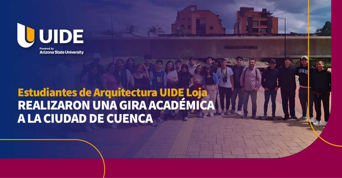UIDE's tweet photo. La Escuela de Arquitectura de la #UIDE sede Loja visitó la ciudad de Cuenca con el objetivo de que sus estudiantes materialicen los conocimientos recibidos en el aula y adquieran experiencia real 👇🏼 
https://t.co/lu00o9tHsP

#PotenciaTuFuturo https://t.co/GbYurRxnPM