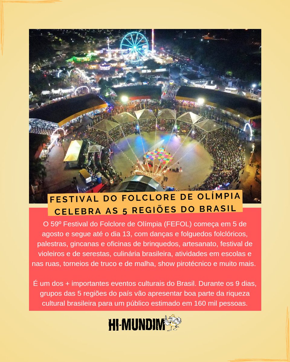 HiMundim's tweet photo. São 44 grupos das 5 regiões do Brasil apresentando boa parte da riqueza cultural do país. 

E pra saber mais ainda sobre o 59º Festival do Folclore de Olímpia, Hi-Mundim traz uma reportagem completa. Para acessar, clique no link da bio. 
#fefol2023 #turismo https://t.co/svMh4g3pA2