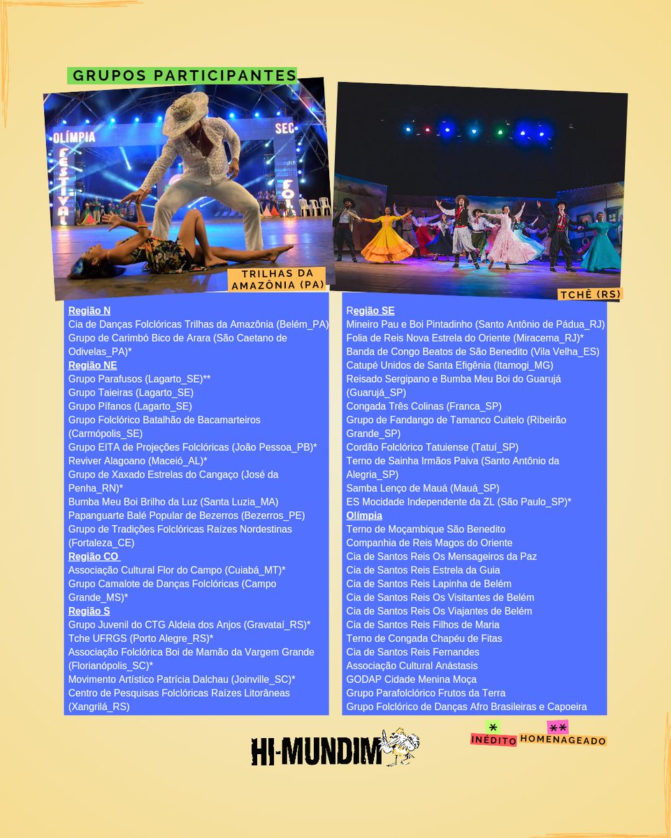HiMundim's tweet photo. São 44 grupos das 5 regiões do Brasil apresentando boa parte da riqueza cultural do país. 

E pra saber mais ainda sobre o 59º Festival do Folclore de Olímpia, Hi-Mundim traz uma reportagem completa. Para acessar, clique no link da bio. 
#fefol2023 #turismo https://t.co/svMh4g3pA2