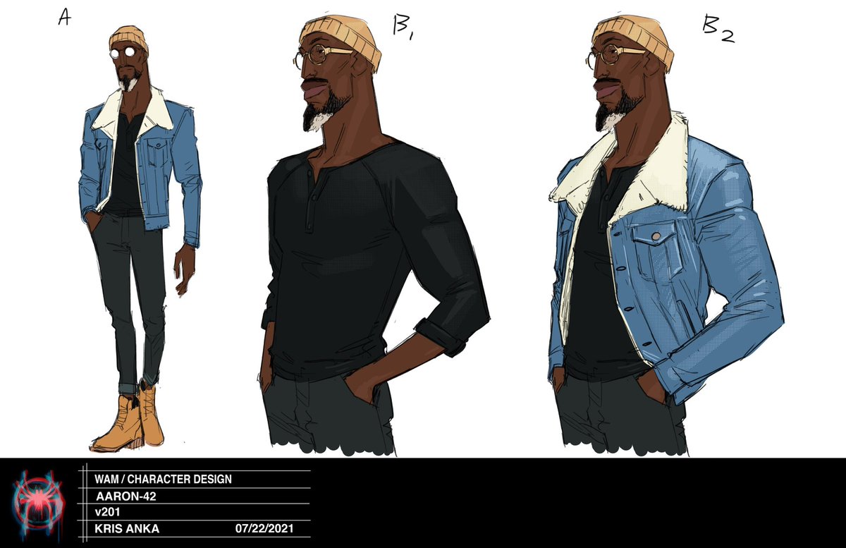Concept art for earth-42 uncle Aaron for Across the spider-verse