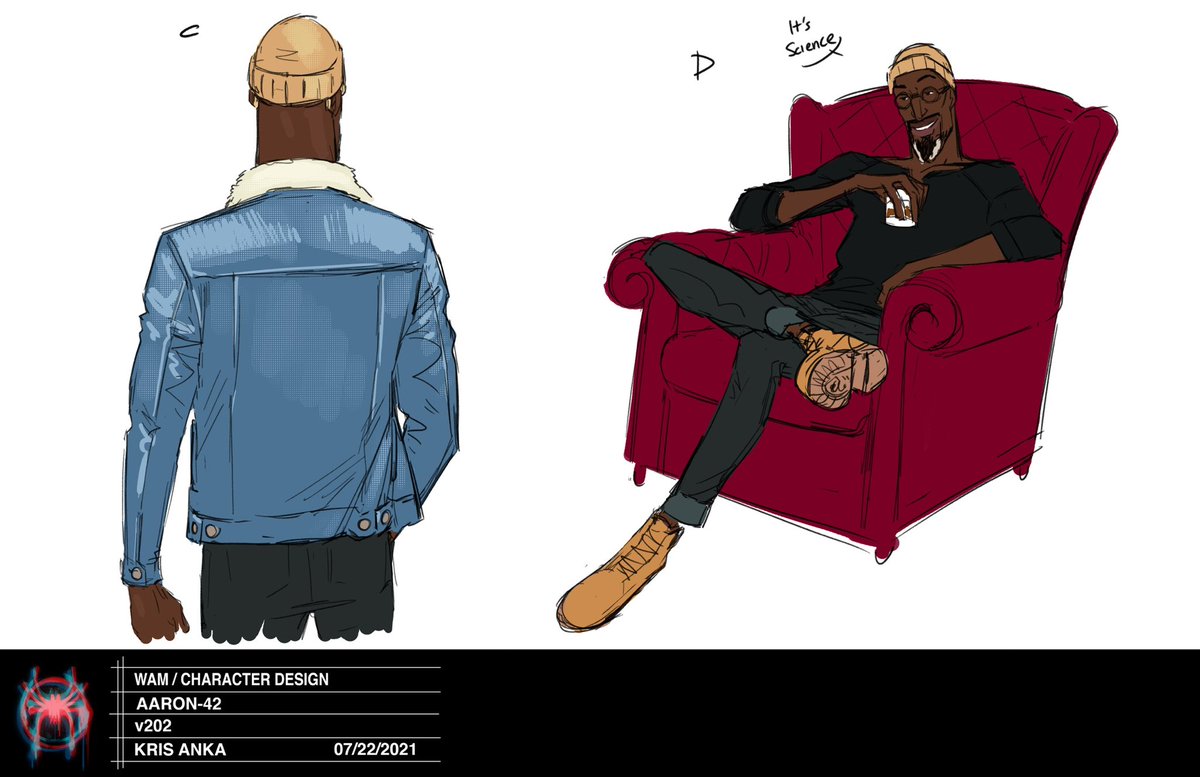 Concept art for earth-42 uncle Aaron for Across the spider-verse