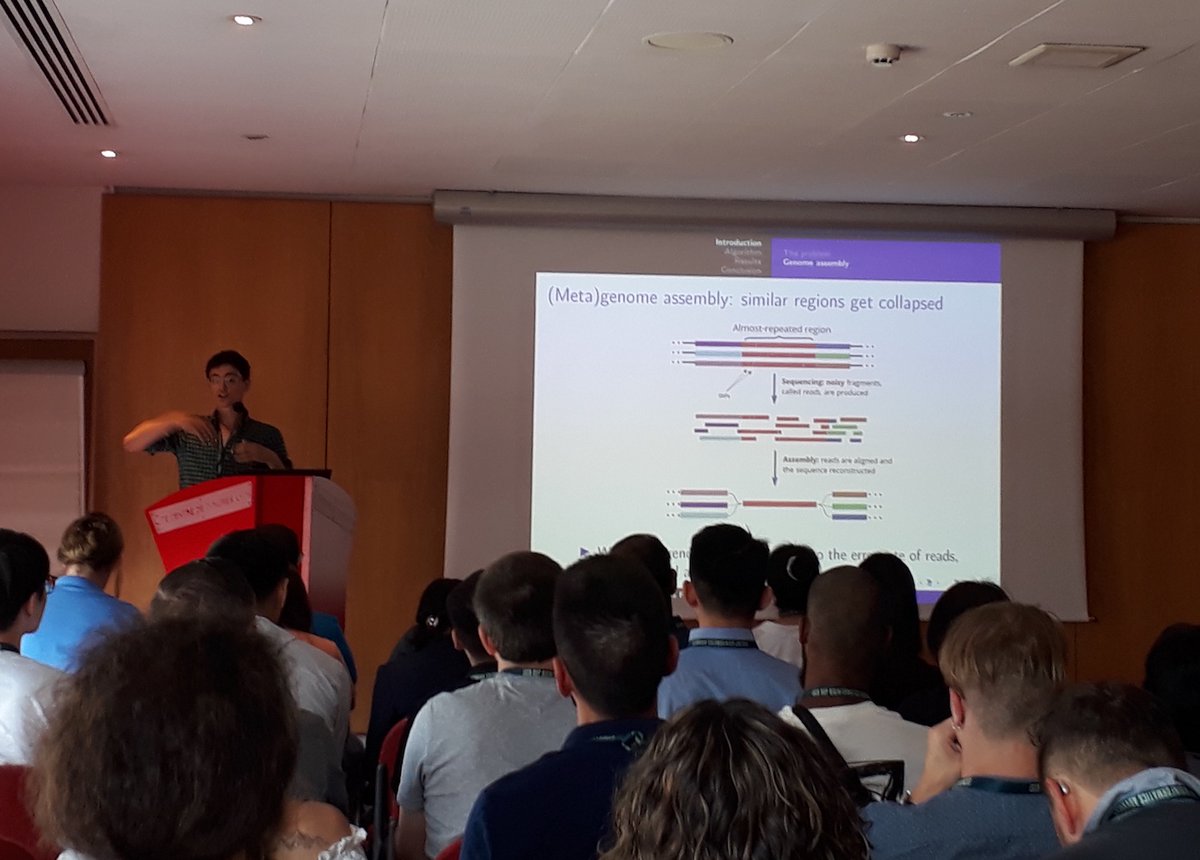 Congrats to Roland Faure, for his great talk about HairSplitter at #ISMBECCB2023. Go talk to Roland in front of his poster to learn more about how he manages to separate strain genomes in metagenomic long read datasets (poster location 392)