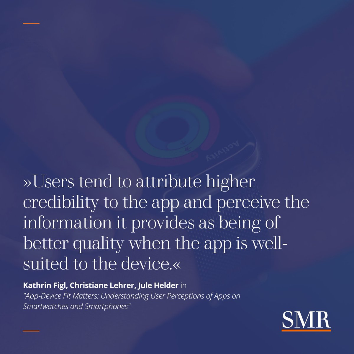 journal_smr's tweet photo. The smartwatch market is undergoing rapid expansion, offering users access to a diverse range of apps. In their latest article, @KathrinFigl, Christiane Lehrer, and Jule Helder examine users' perceptions and attitudes towards apps on both smartwatches and smartphones. (1/3) https://t.co/QQV2y9ywPI