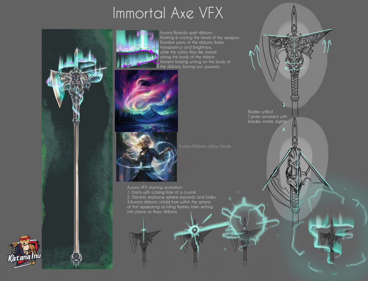 katanainu's tweet photo. #KataFam weapons on ANOTHER LEVEL!🔥

With Aurora Borealis flowing around this Immortal Axe, there is nothing that will be able to stop your swag, let alone you!

Give us your thoughts down in the💬below and don't forget to👍&amp; RT if you want to see more of WIP posts like this! https://t.co/HkFBetVUHC