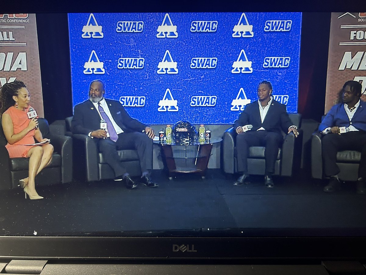 Ok I see y’all!!

<a href="/FredMcNair5/">Fred McNair</a> 
<a href="/MalachiBailey/">Malachi bailey 🦅</a> 
<a href="/jarveon_howard/">Jarveon Howard</a> 

Reppin for the yard at <a href="/theswac/">Southwestern Athletic Conference</a> Media Day 2023! 

#AlwaysAlcorn🟣🟡
#WhoWantThe💨💨