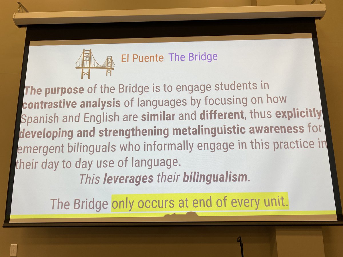 Discussing contrastive analysis as part of “The Bridge” at the end of every unit in a dual language classroom at the @BastropISD Biliteracy Institute. @nunezOpatricia @Juliahdz01 @david_kauffman