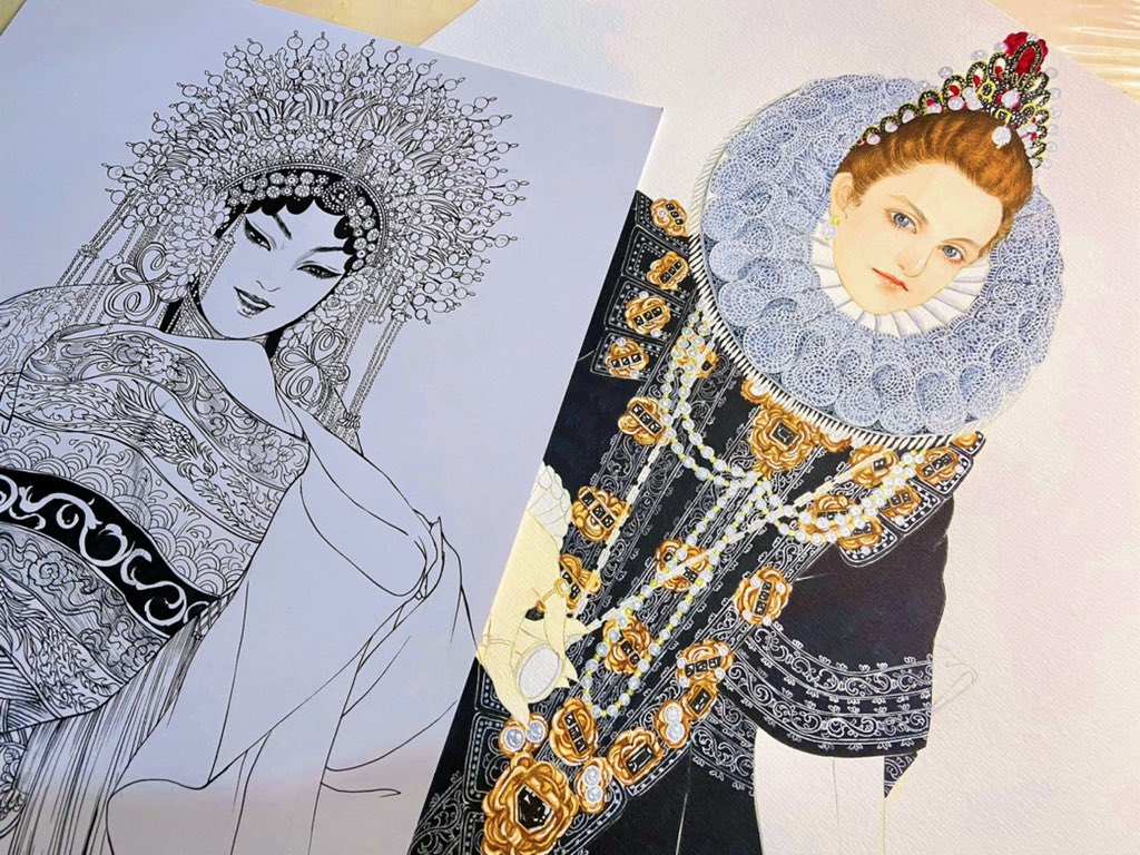 #renaissance #spanishrenaissance #16thcentury 
#spanishwomen #spanishprincess #spanishqueen #felipeii #habsburg #isabelclaraeugenia
I am already hovering on the brink of collapse... I love and hate these complex patterns.🤯✍🏻💪🏻