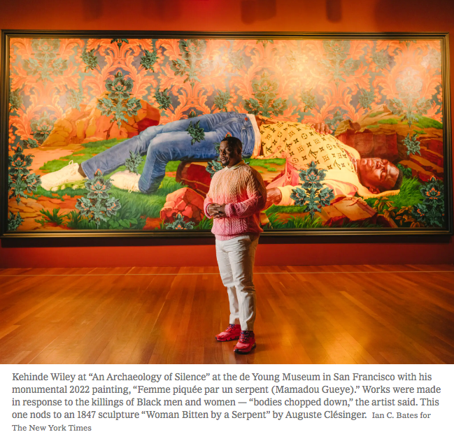 Wish we could tour this awesome exhibition of Kehinde Wiley’s work in San Francisco! 

nytimes.com/2023/03/16/art…