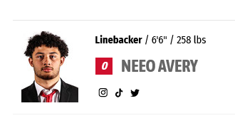 W_Brown21's tweet photo. Maryland football posted its updated roster this morning and the surprises hit right off the bat.

True freshman LB Neeo Avery, a 4-star recruit from Good Counsel, is listed at 6-foot-6, 258 pounds. He was previously listed at 6-5, 230 pounds during the recruiting process.😳 https://t.co/uJvZMOInbU