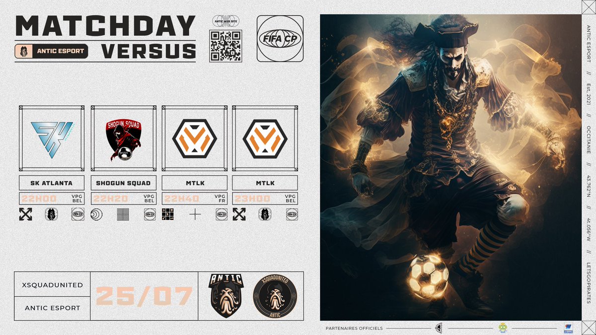 𝗠𝗔𝗧𝗖𝗛𝗗𝗔𝗬 ⚽️ // <a href="/xSquadUnited/">xSquadUnited</a> 🏴‍☠️
<a href="/VPGFrance_/">VPG France</a> 🇫🇷 &amp; <a href="/belgique_vpg/">VPG BELGIQUE 🇧🇪</a> 🇧🇪

✈️ <a href="/SKATLANTA1/">SK ATLANTA</a> • 𝟮𝟮𝗵𝟬𝟬
🏟️ @shogun_squad • 𝟮𝟮𝗵𝟮𝟬
🏟️ <a href="/MTLK_eFoot/">MTLK efoot</a> • 𝟮𝟮𝗵𝟰𝟬
✈️ <a href="/MTLK_eFoot/">MTLK efoot</a> • 𝟮𝟯𝗵𝟬𝟬

La summer <a href="/belgique_vpg/">VPG BELGIQUE 🇧🇪</a> 🇧🇪 débute pour nos Pirates ! #FIFA23 🦑🖤