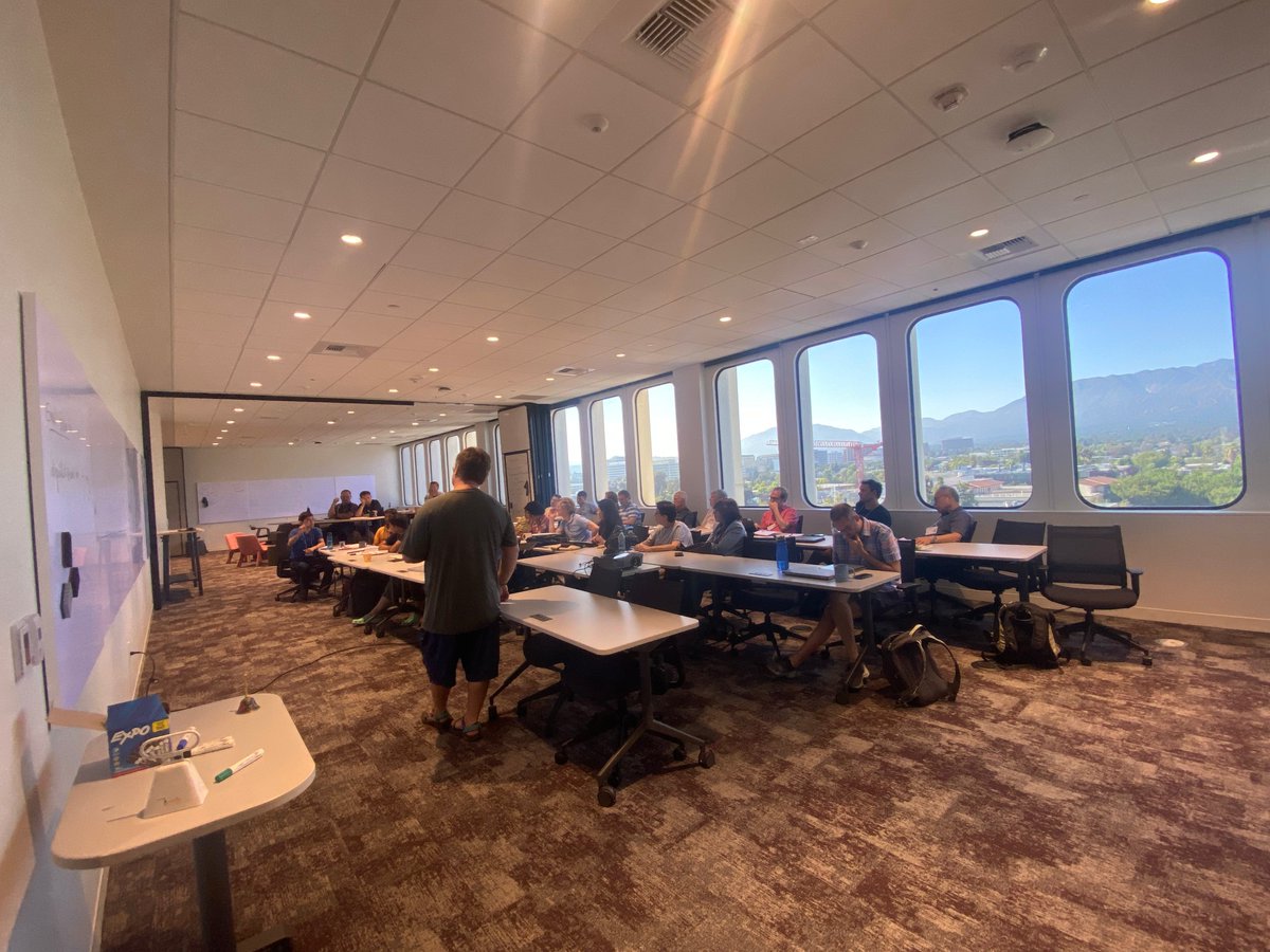 First AIM workshop in our new location, and the spectacular views seem to be working some kind of magic. We put out the happy hour wine at 5pm as usual, but closing in on 6pm this group was still going...