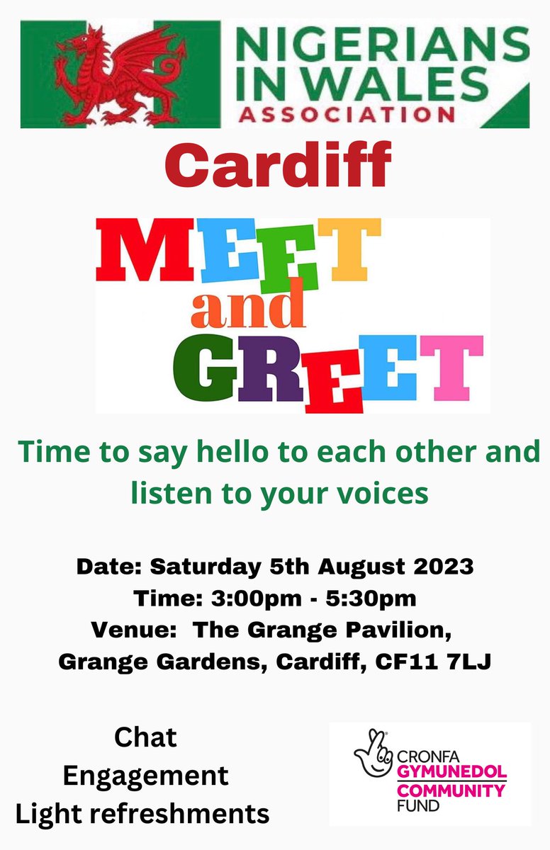 Kindly find a revised meeting invitation with the correct day for the meeting. Kindly share to your friends and family in Cardiff and surrounding areas Thanks to @TNLComFundWales