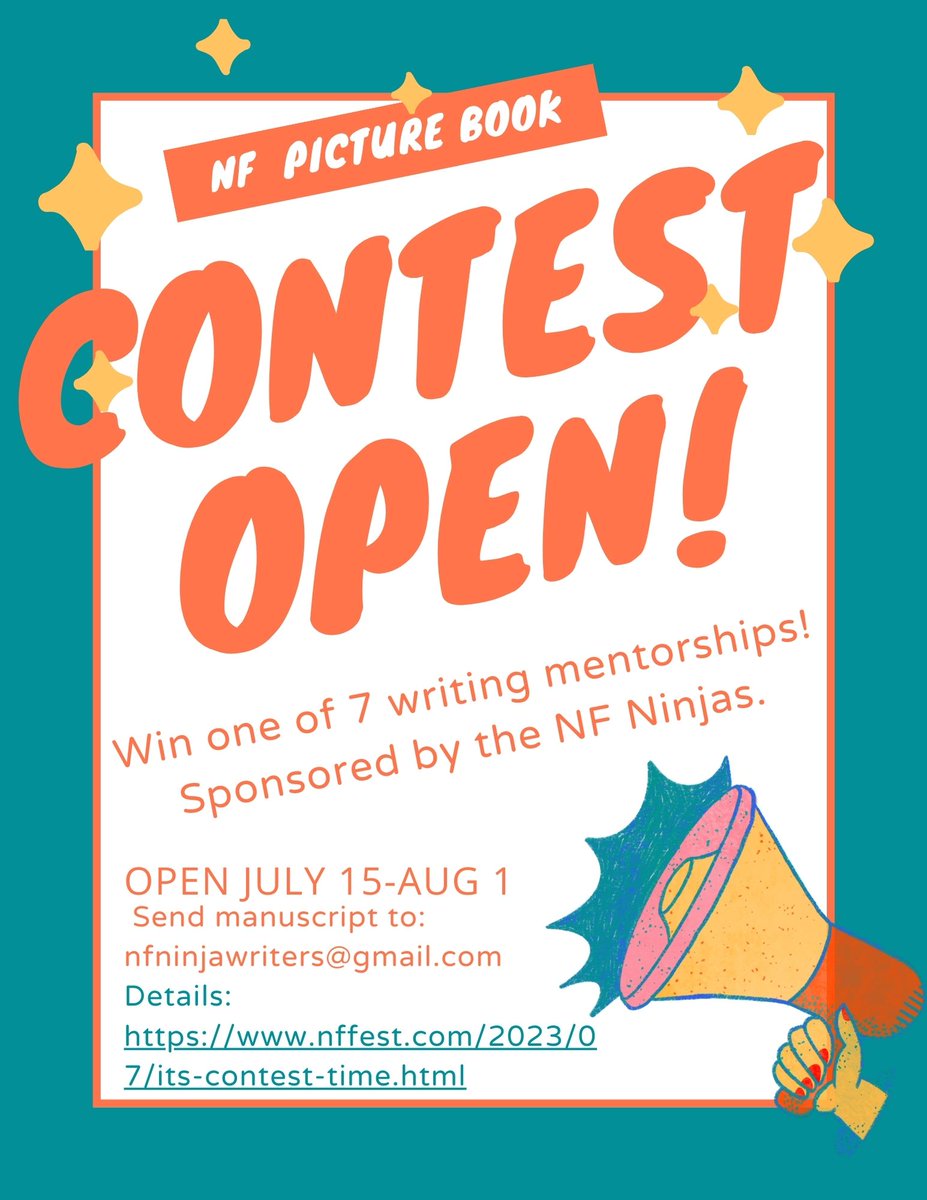 Only Six days left! #Contest window closes August 1. This is your chance to win a #mentorship from one of the @nonfictionninj1! Fantastic #learning opportunity for #Writers #kidlit #nonfiction #WritingCommmunity