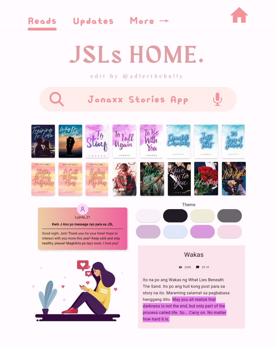 adlerthebully's tweet photo. jonaxx stories app has been our home for 3 years now. happy anniversary, my refuge! thank you for being jsls' peace and escape in these hard times. thank you, ate j and jonapp team, for building a safe place for all of us. we'll protect it forever 🥹🩷

#Remarkabl3YearsWithJonapp https://t.co/Ckehx2kBsj