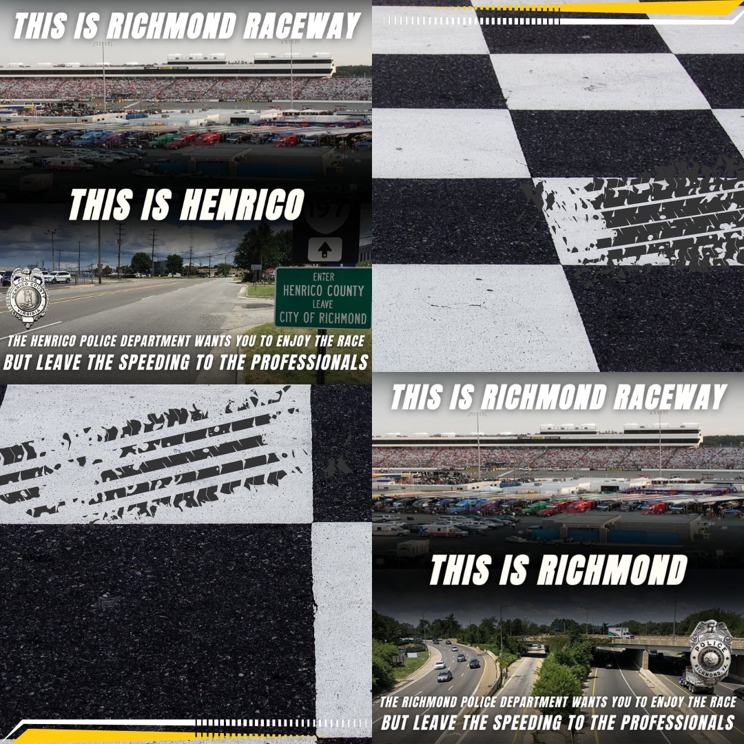 VSPPIO's tweet photo. With the upcoming NASCAR race this weekend at the Richmond Raceway, remember to stay safe on our roadways and leave the speeding to the professionals. 
🏁🏎 🏁
#richmonraceway #drivesafeva #VADMV https://t.co/03rOP9upMx