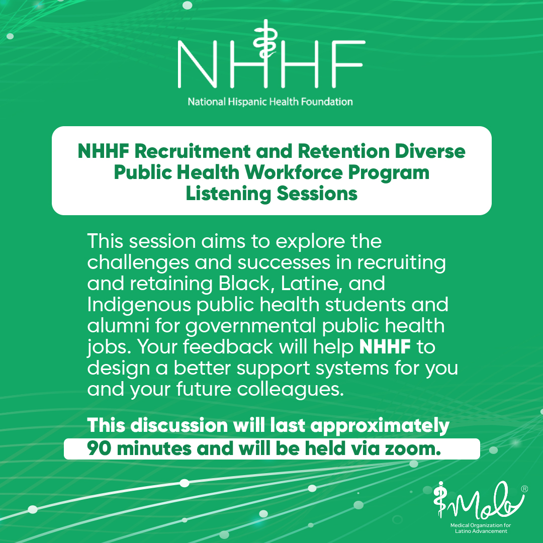 Are you a Public Health Officer or HR Professional who wants to diversify the public health field? Join for a virtual listening session on July 27 from 12:00 to 1:30 p.m. ET! Click here! t.ly/VWaKP
