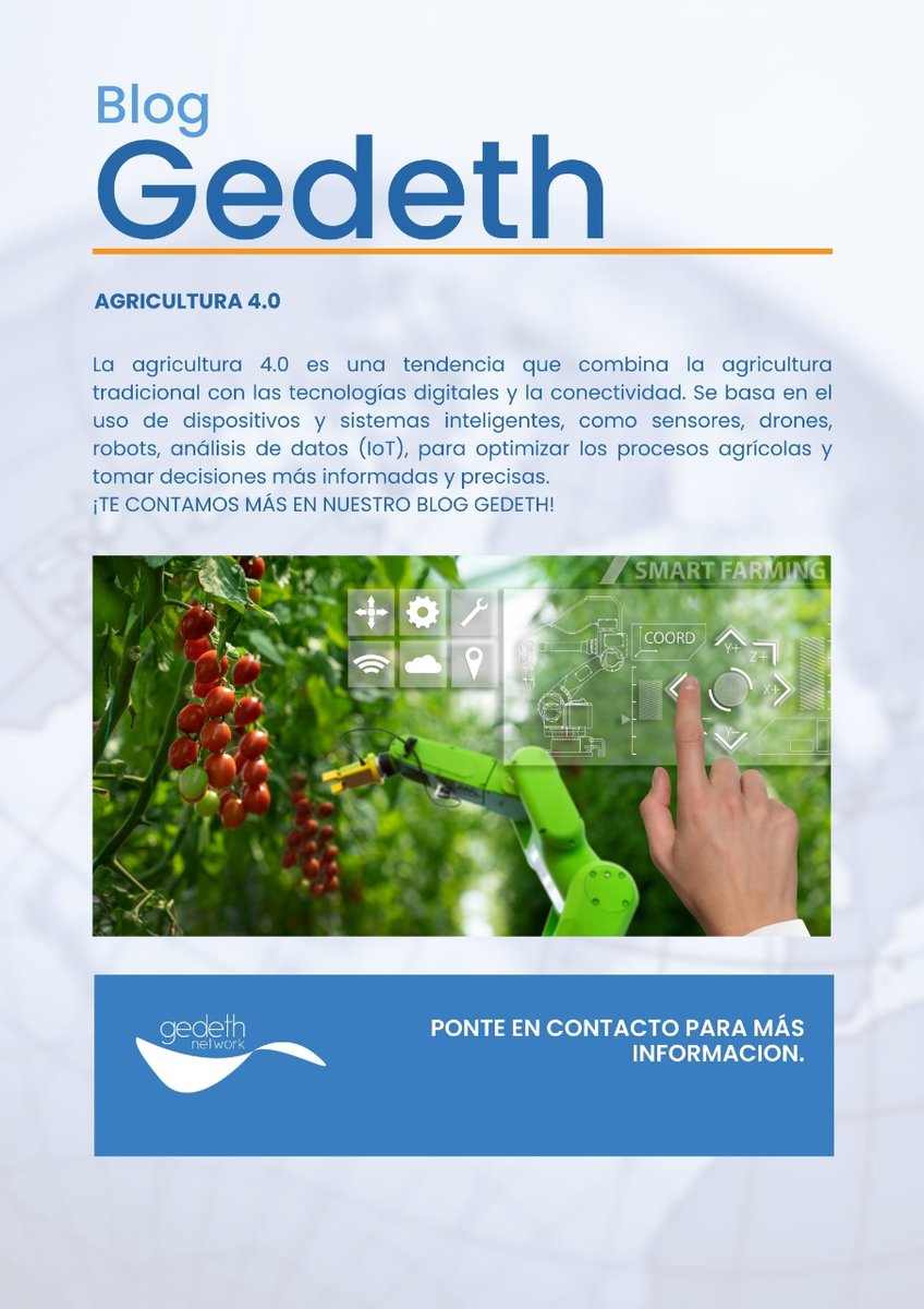 Descubre cómo la Agricultura 4.0 está transformando el sector agrícola, cómo las nuevas tecnologías (sensores, drones y análisis de datos) están optimizando los procesos agrícolas y brindando resultados más eficientes, productivos y sostenibles.

gedeth.com/blog/2023/07/1…