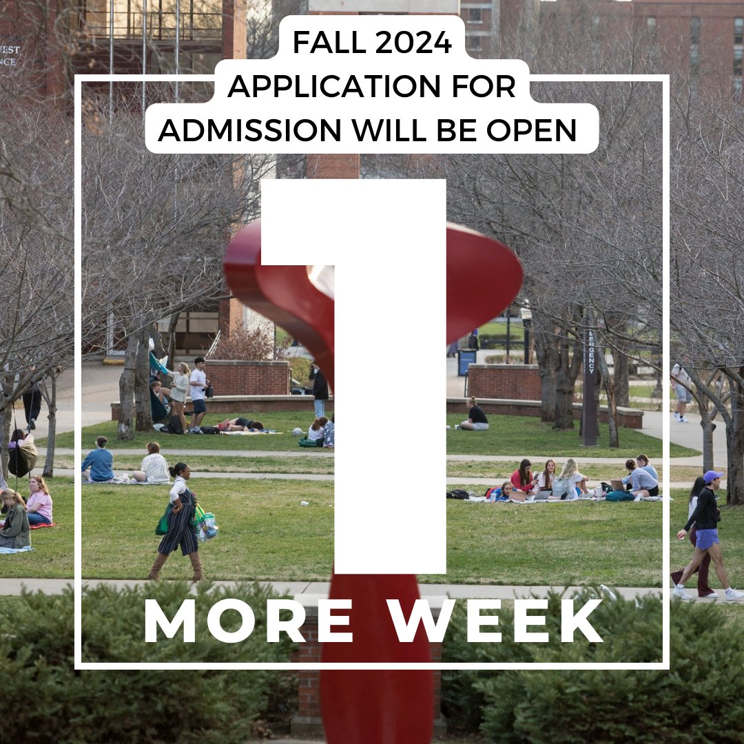 The Fall 2024 application for admission to WKU will be open in just one week! Bookmark this: wku.edu/apply #WKUBound #ClimbWithUs