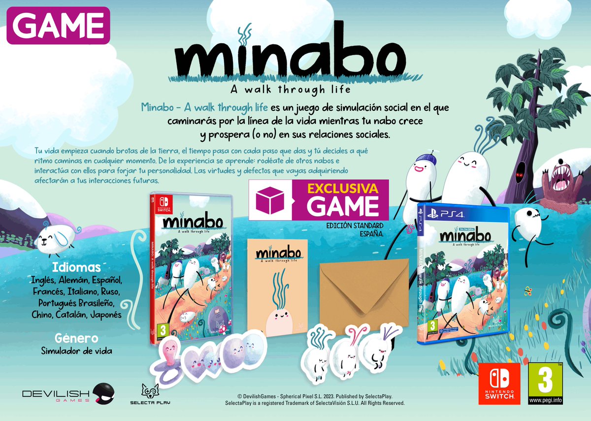 ¡Por fín podremos tocar Minabo! y viene bien cargadito 😍

Reserva ya la edición física de Minabo con un montón de contenido extra solo en GAME 👇
PS4 👉 ow.ly/8Nqy50PhU9U
NSW 👉ow.ly/C2xI50PhU9V
<a href="/SelectaPlay/">Selecta Play</a>