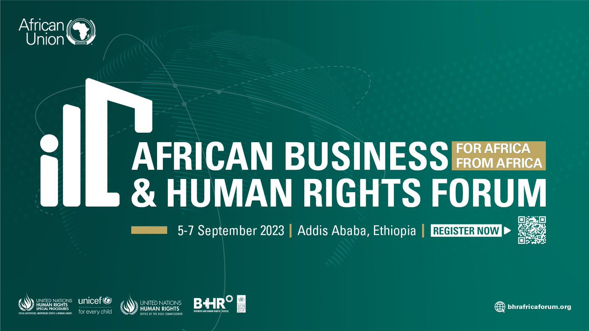SAVE THE DATE

The 2nd African Business and Human Rights Forum, focusing on African 🌍perspectives & solutions for promoting #CorporateAccountability and the #UNGPs on #BizHumanRights

🗓️ 5-7 September
📍 Addis Ababa, Ethiopia
🔗 bhrafricaforum.org