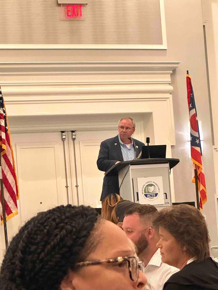 BCCcareertech's tweet photo. Our administrators are attending the annual Ohio ACTE conference this week. Today, we are happy to hear from 95th district State Representative Don Jones about the impact of career technical education! #BuckeyeProud! https://t.co/gIi2ZKIU0F