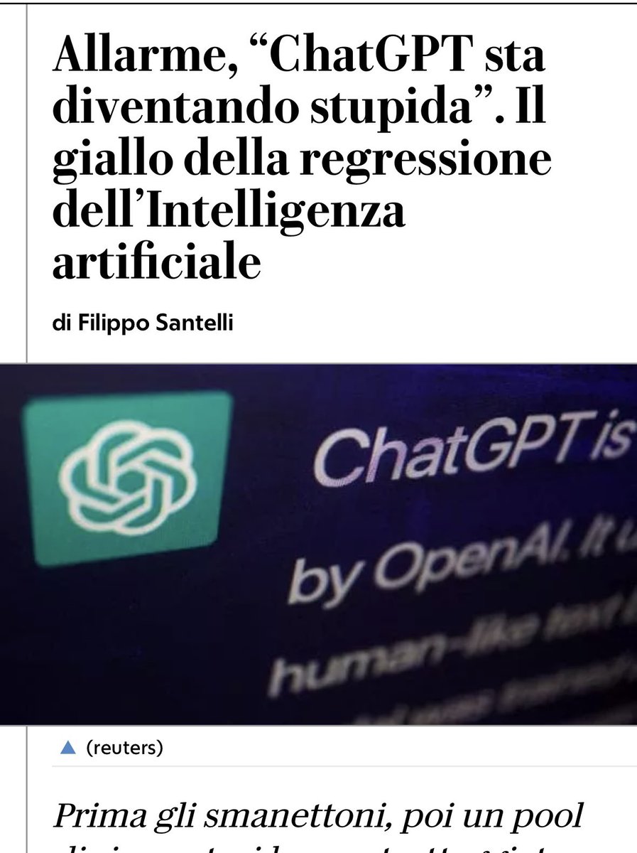 stefisau's tweet photo. ho sempre letto ogni riferimento al chatbot di @ChatgptReal con referenza maschile, ma oggi improvvisamente per @LaRepubblica_it ha cambiato genere in quanto è diventata stupida.. sarà una coincidenza? 

@KelleddaMurgia https://t.co/NHOW2LadJU