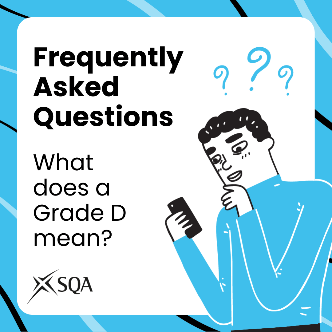 💬 What does a Grade D mean on my certificate?

As part of our FAQ series answering your questions about #SQAexams and #SQAresults, we focus on what this grade means. [1/5]