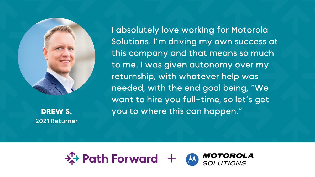 Path Forward (@pathfwd) on Twitter photo 🫡 We salute forward-thinking employers like <a href="/MotoSolutions/">Motorola Solutions</a>, a partner of Path Forward’s since 2020. Motorola offers #returnships to provide on-ramps back to work for high-achievers who put their careers on pause to care for kids, family, self, or others. bit.ly/3OfBV6G 🫡 We salute forward-thinking employers like <a href="/MotoSolutions/">Motorola Solutions</a>, a partner of Path Forward’s since 2020. Motorola offers #returnships to provide on-ramps back to work for high-achievers who put their careers on pause to care for kids, family, self, or others. bit.ly/3OfBV6G