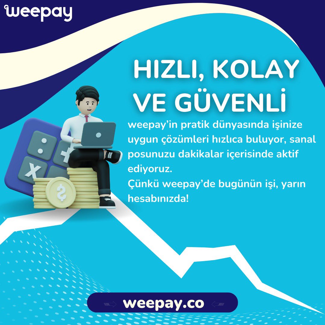 Hızlı, kolay ve güvenilir. Sizde Weepay’in avantajlı dünyasına katılın, siz ödemelerinizi takip ederken bizde ertesi gün hesabınıza yatıralım!
#hızlıödeme #onlineödeme #sanalpos #weepay #website #ödemeyöntemleri #paymentplan #kredikartı #satış #mobilpos #teknoloji #payment