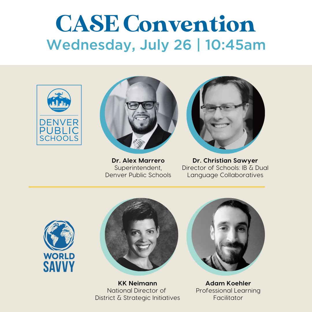 Tomorrow, we are thrilled to join @dps_k12 at @CASE_Leaders to discuss our partnership and the power of global competence. Hear from Superintendent @DrAlexMarrero and Director of Schools @DrSawyerTweetz. Don’t miss out on this enlightening discussion!
