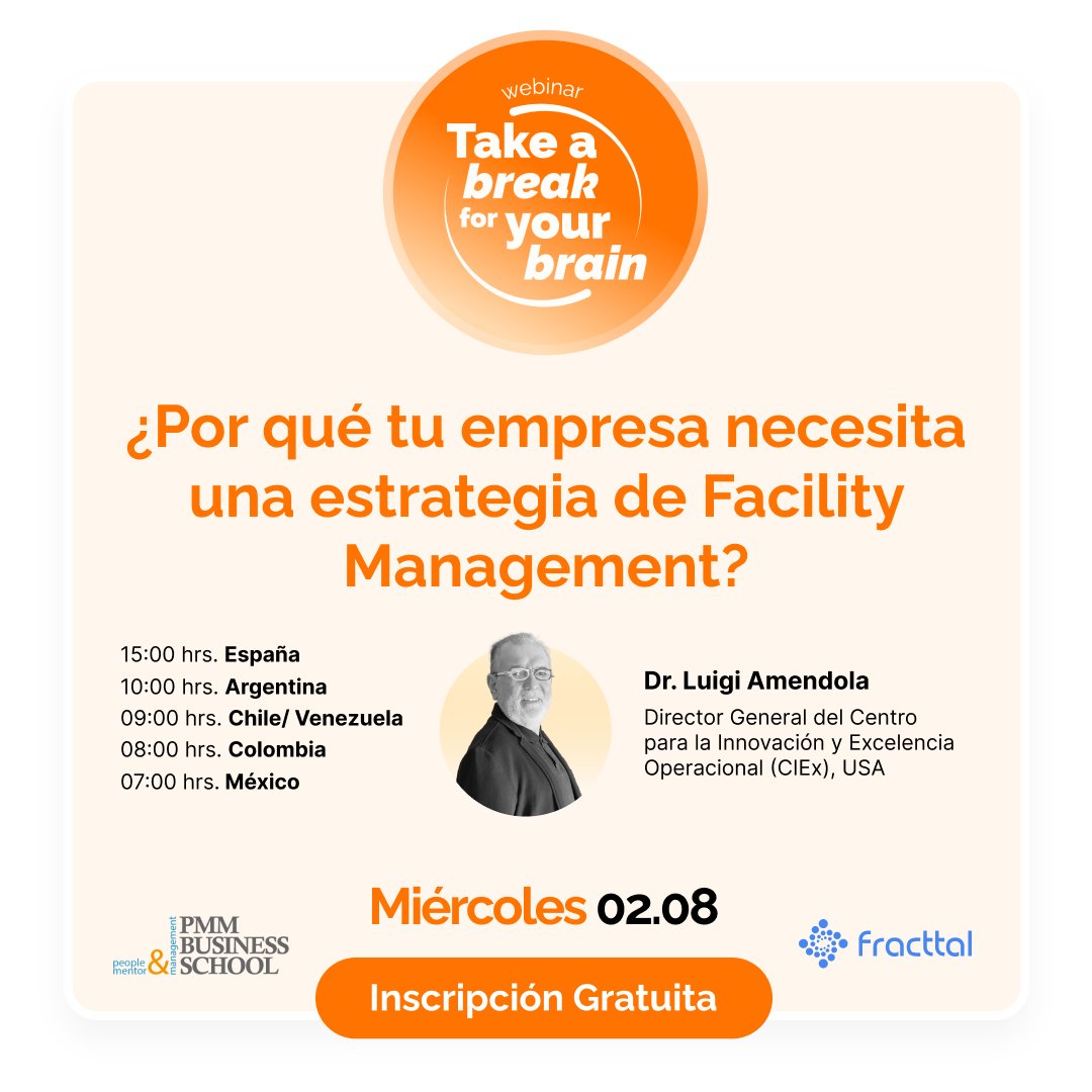 📣 Próximo #webinar junto a PMM 🙌🏻

Inscríbete aquí: us06web.zoom.us/webinar/regist…

El Dr. Luigi Amendola te enseñara a optimizar el uso de los recursos y garantizar un mantenimiento adecuado de las instalaciones y así reducir los tiempos de inactividad y mejorar los procesos internos.