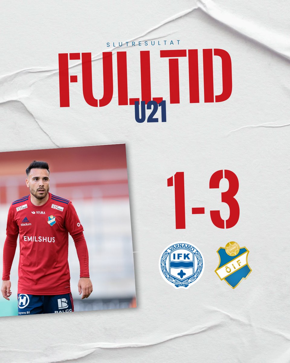 OstersIF's tweet photo. 💪 U21-derbyt i Värnamo slutar med vinst efter dubbla mål av André Gustafson i första halvlek och Dzenis Kozica som satte trean i andra!

🔴🔵#östersif https://t.co/sLQg3Kn4u8