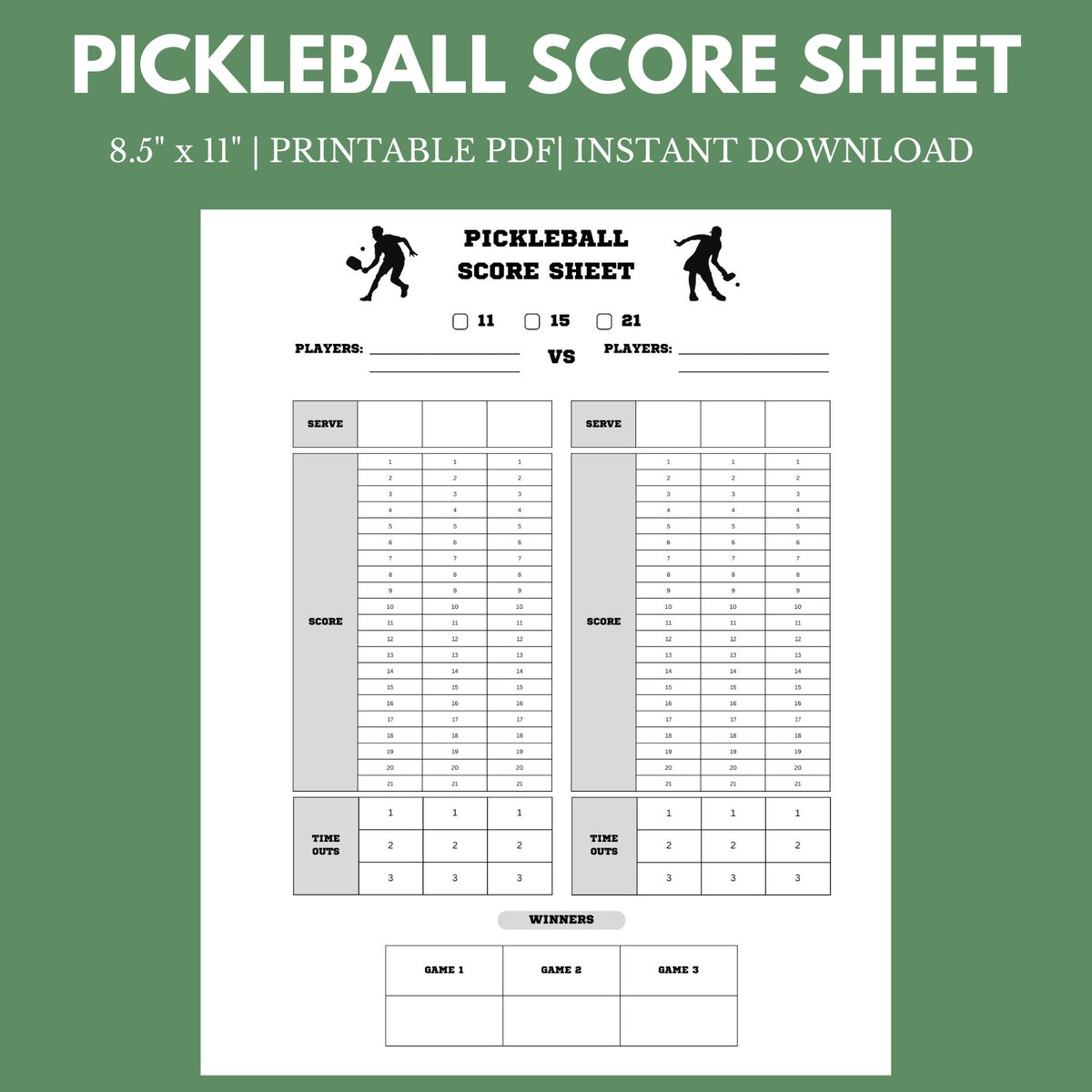morganblvd's tweet photo. New! Pickleball Score Sheet 🎾🏓https://t.co/BSmSXWfIEY #pickleball #sports #printables https://t.co/4LoBtVKsnw