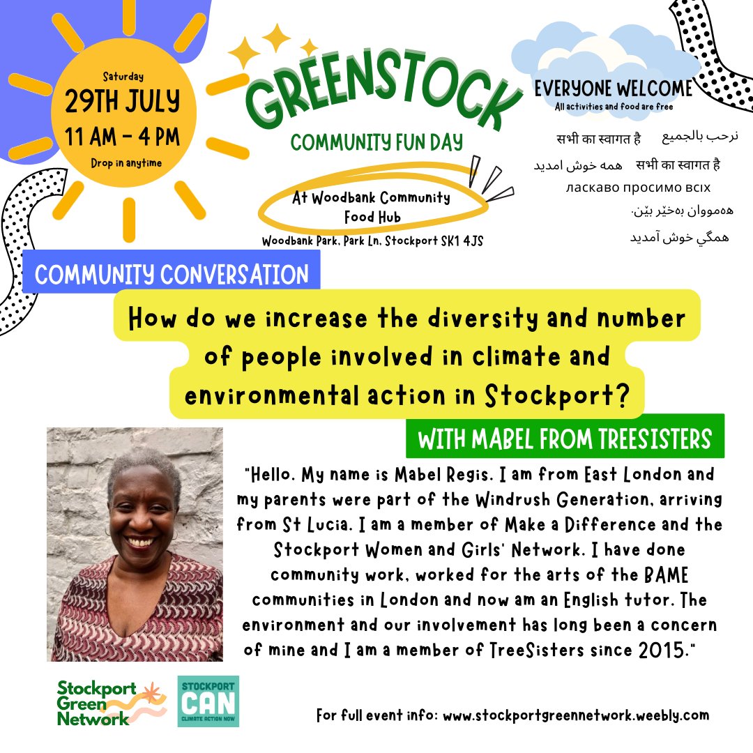 How do we increase the diversity and number of people involved in climate and environmental action in Stockport? Join the conversation.

#communityconversation #stockport #greenstock #community #ideas #climateaction #nature #biodiversity #townofculture