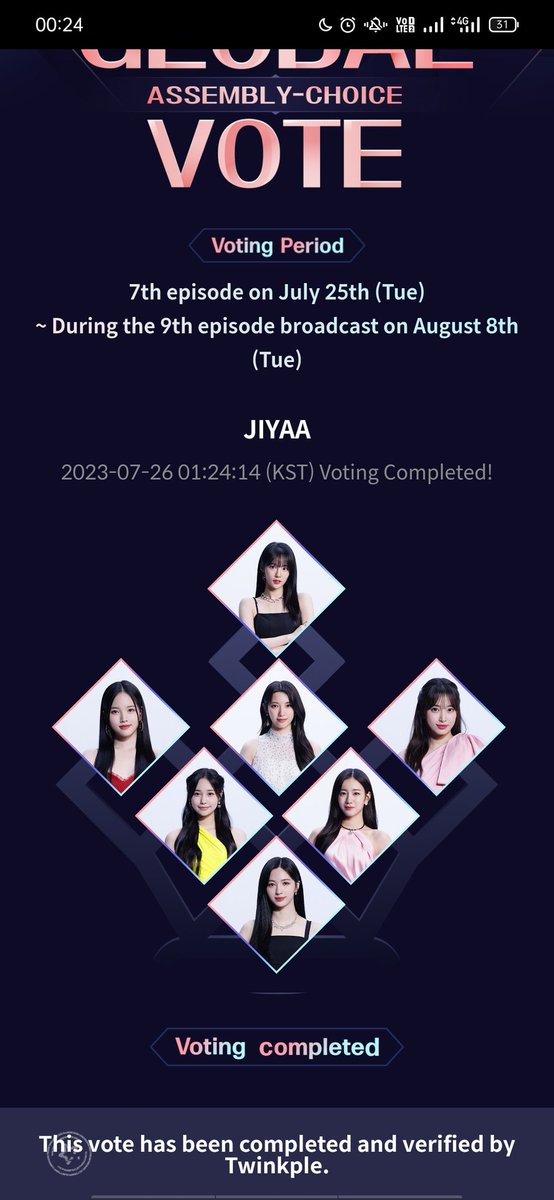 dail3eday's tweet photo. 26/07/23 
Done ✅ jangan lupa vote member weeekly gais 💃 https://t.co/oHAp3uiFpZ