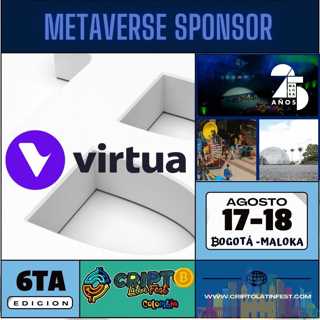 ¡El Cripto Latin Fest se enorgullece en presentar a nuestro metaverse sponsor, Virtua! 🔥🎮💎

<a href="/VirtuaMetaverse/">Virtua</a> es un metaverso gamificado y plataforma de juegos multichain que tiene experiencias web  Web3 inmersivas, juegos móviles y coleccionables digitales (NFTs) con marcas