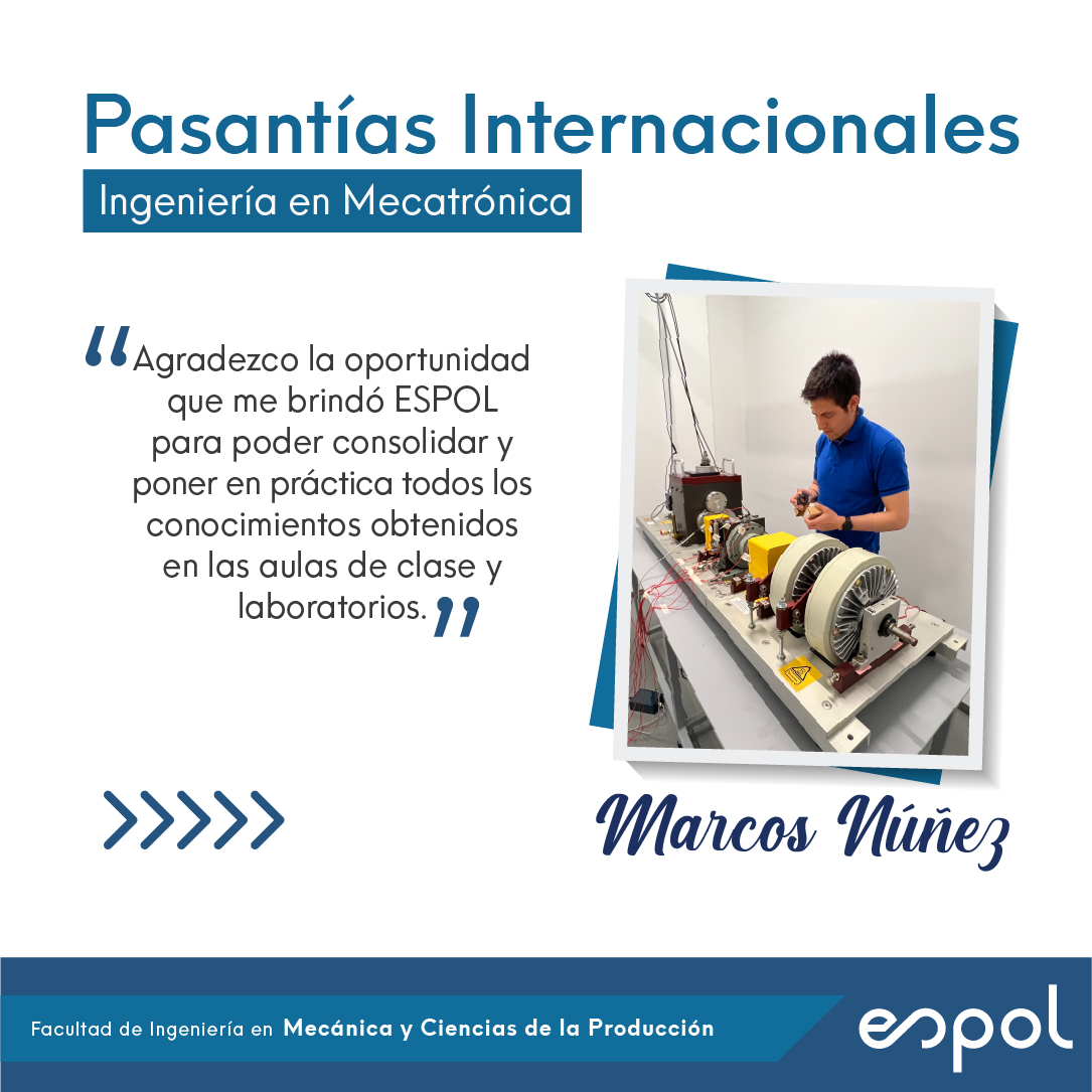 espolfimcp's tweet photo. Marcos Nuñez, estudiante de Mecatrónica, nos cuenta sobre sus prácticas de investigación en la Universidad del Sur de Dinamarca.
¡Conoce un poco más de su experiencia! ���️✈️ #TalentoFIMCP #Mecatrónica https://t.co/TCmQNwCXXl