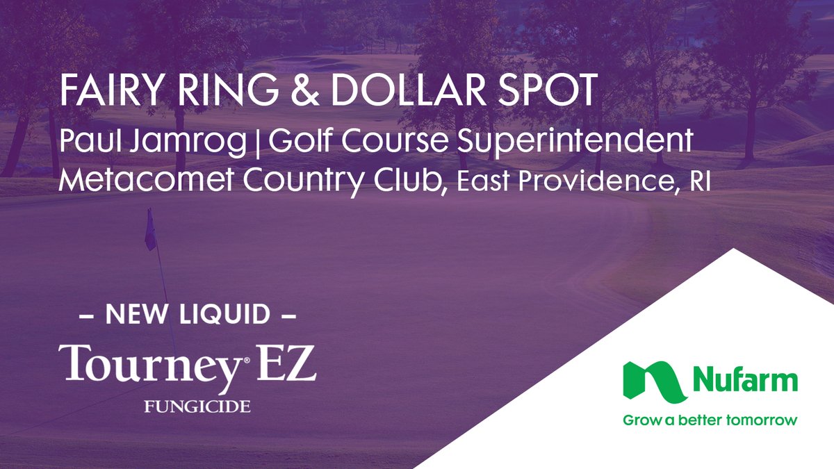 Hear how Paul Jamrog, #Golf Course #Superintendent for Metacomet Country Club in East Providence, RI, has solved #FairyRing and #DollarSpot control on his golf course, using #Tourney #Fungicide from Nufarm. Tourney EZ is a new liquid formulation. bddy.me/44FxHMw