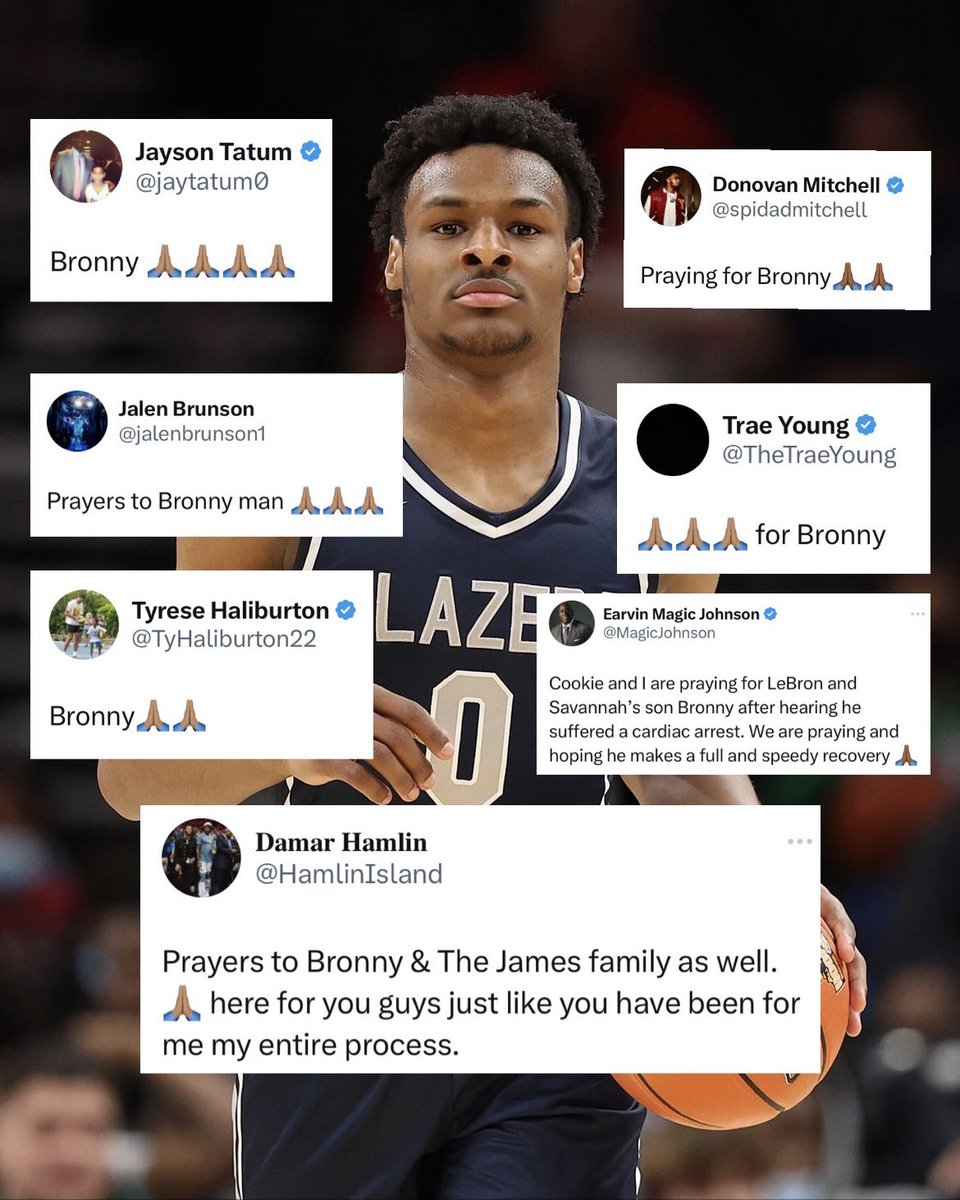 Bronny receiving lots of love and support from the sports world ❤️🙏